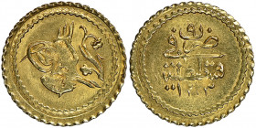 Mahmud II 1223-1255 AH
1/4 Zeri Mahbub, AH 1223/9, AU 0.65 g.
Fr. 88
NGC MS 65 Top Pop: le plus beau gradé