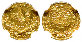 Abdul Hamid 1293-1327 AH
25 Kurush, AH 1293/31, AU 1.80 g.
Fr. 145
NGC UNC DETAILS