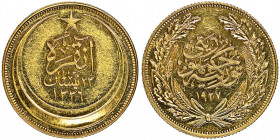 Republic
Regular Issues
Standard gold cloins
250 Kurush, AH 1336/ 1927, AU 18.04 g.
Fr. 194
NGC MS 62 PROOFLIKE. Rare