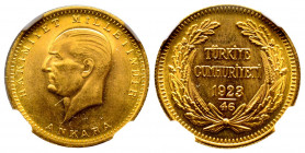 President Kemal Ataturk
100 Kurush, 1923/46, AU 7.22 g.
Fr. 205
NGC MS 63