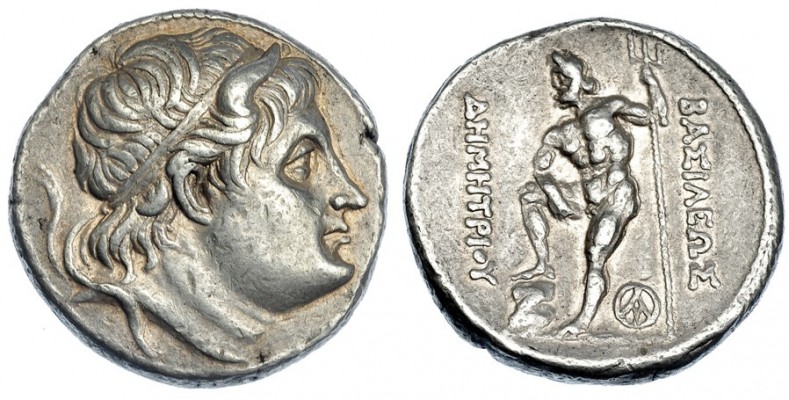 MACEDONIA.Demetrio Poliorketes. Tetradracma (294-288 a.C.). A/ Cabeza diademada ...