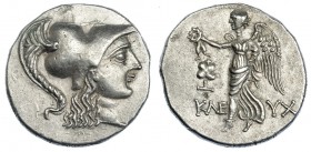 PANFILIA. Side. Tetradracma ( S. II-I a. C. ). A/ Cabeza de Atenea con casco galeado a der. R/ La Victoria a izq.. AR 16,14 g. SBG-5436. BMC-19.148.43...