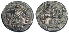 AFRANIA. Denario. Roma (150 a.C.). FFC-133. SB-1. EBC-/ EBC. Ex Vico 09/06/1992, lote 90.