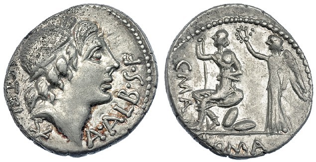 CAECILIA. Denario. Roma (96 a.C.). A/ Cabeza laureada de Apolo a der., debajo de...
