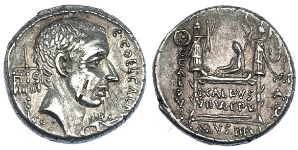 COELIA. Denario. Roma (51 a.C.). A/ Cabeza del cónsul C. Coelius Caldus a der., ...