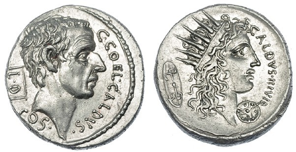 COELIA. Denario. Roma (51 a.C.). A/ Cabeza del cónsul C. Coelius Caldus a der., ...