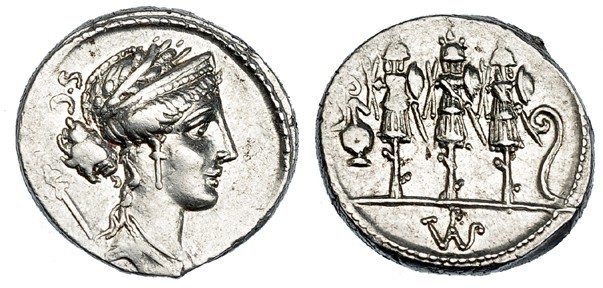 CORNELIA. Denario. Roma (546 a.C.). A/ Cabeza diademada de Venus a der., con cet...