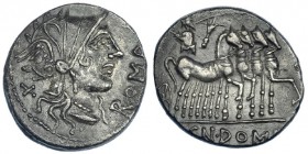 DOMITIA. Denario. Norte de Italia (116-115 a.C.). FFC-681. SB-7. EBC-. Ex Magerit 19/12/1982, lote 25.