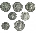 3 denarios y 4 antoninianos diferentes: Marco Aurelio, Septimio Severo, Caracalla, Otacilia Severa y Gordiano III (3). Total 7 monedas. De MBC- a EBC-...