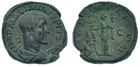 MAXIMINO I. Sestercio. Roma (235-236). R/ FIDES MILITVM, S.C. RIC-43. CH-10. Pátina verde. MBC+.