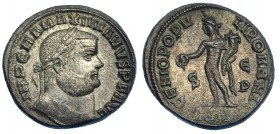 MAXIMIANO. Follis. Alejandría (circa 302-303). RIC-34b. R.P.O. EBC-. Ex colección Dattari.