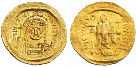JUSTINIANO I. Sólido. Constantinopla (527-565). Oficina E. SBB-140. EBC-/MBC.