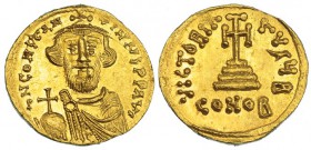 CONSTANS II. Sólido. Constantinopla (641-668). Oficina B. SBB-947. EBC+/SC.