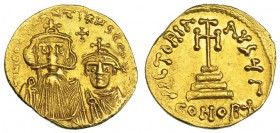 CONSTANS II y CONSTANTINO IV. Sólido. Constantinopla (641-668). Oficina G. SBB-959. EBC-.
