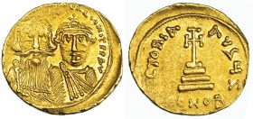 CONSTANS II y CONSTANTINO IV. Sólido. Constantinopla (645-646). Oficina Z. SBB-959. Vanos. EBC-.