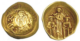 ANDRÓNICO II Y MIGUEL IX. Hyperpyron. Constantinopla (1295-1320). SBB-2396. MBC. Muy escasa.