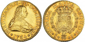 8 escudos. 1754. Santiago. J. VI-635. R.B.O. MBC+. Muy escasa.
