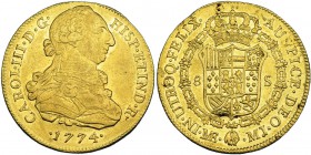 8 escudos. 1774. Lima. MJ. VI-1601. R.B.O. MBC+.