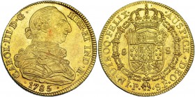 8 escudos. 1785. Popayán. SF. VI-1724. B.O. EBC.