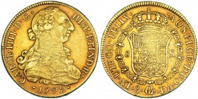 8 escudos. 1792. Santiago. DA. VI-1416. MBC.