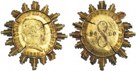 Medalla de distinción. 1823. Sevilla. POR LOS ALCALDES DE BARRIO DEL AÑO 1823. AE dorado 34x37mm. RC en el centro, MBC el resto. Rarísima.