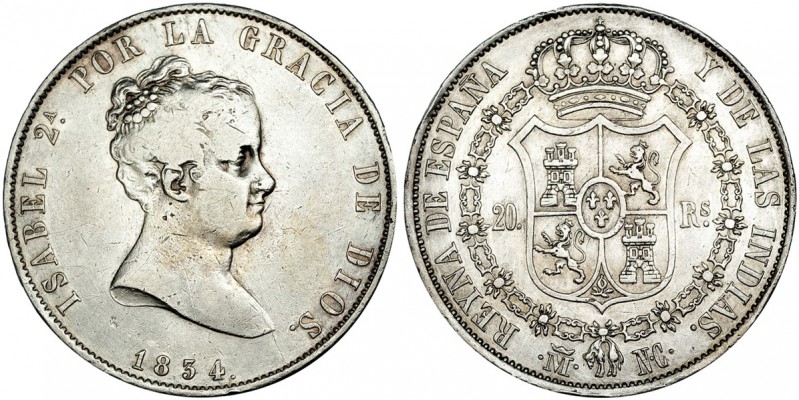 20 reales. 1834. Madrid. CN. VI-494. MBC/MBC+. Rara.