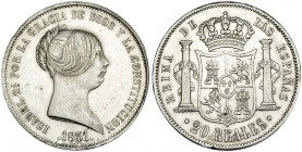 20 reales. 1851. Madrid. VI-508. EBC-.