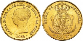 100 reales. 1855. Barcelona. VI-631. EBC+.