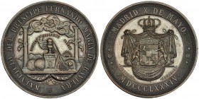 Medalla conmemorativa del nacimiento del príncipe Fernando María de Baviera. 1884. ae 47mm. Grabador: Victorino González. EBC.