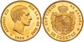 25 pesetas. 1880 *18-80. Madrid. MSM. VII-108. SC.