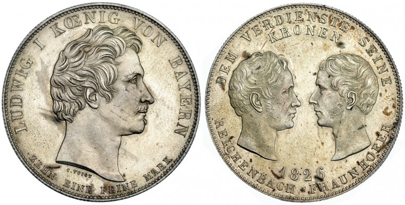 ESTADOS ALEMANES. Baviera. Taler. 1826. KM-371. Pequeñas marcas. EBC+.