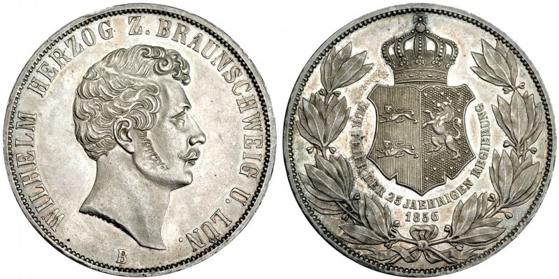 ESTADOS ALEMANES. Brunswick-Wolfenbuttel. 2 Taler. 1856. B. KM-1149. EBC.