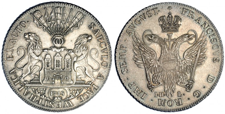 ESTADOS ALEMANES. Hamburgo. Taler. 1748. IHL. KM-185. DAV-2284. EBC+/SC.