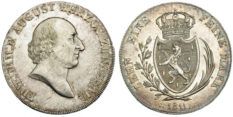 ESTADOS ALEMANES. Nassau-Usingen. Taler. 1811.CT. C-12c. Rayitas de acuñción. EB...
