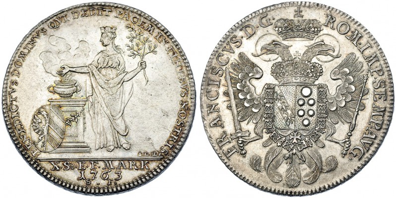 ESTADOS ALEMANES. Nuremberg. Taler. 1763. S.F.-I.L.OE. DAV-2488. EBC.
