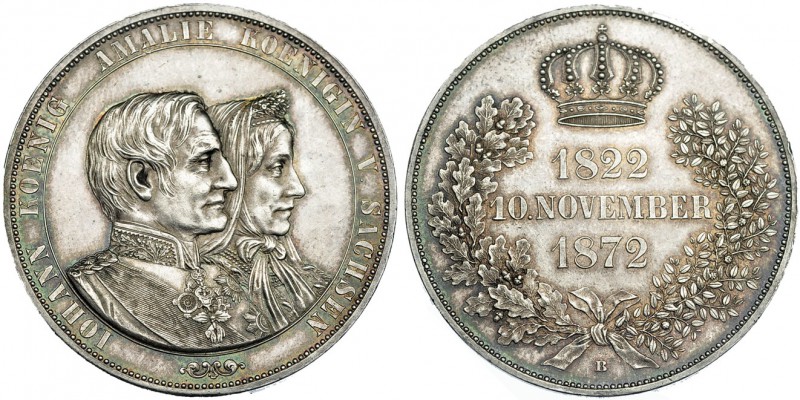 ESTADOS ALEMANES. Sajonia. 2 taler. 1872. Canto liso. KM-1231.2. EBC.