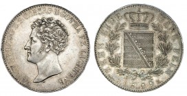 ESTADOS ALEMANES. Saxe-Coburg-Gotha. Ernesto I. Taler (1 corona). 1829. E.K. C-99a. EBC-/EBC. Muy escasa.