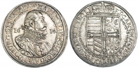 AUSTRIA. Maximiliano de Austria, Gran Maestre de la Orden Teutónica. Taler. 1614. CO. KM-188.2. EBC-/EBC. Muy escasa.