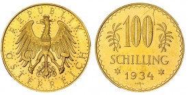 AUSTRIA. 100 schilling. 1934. KM-2842. Finas rayas. B.O. EBC+.