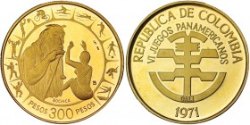COLOMBIA. 300 pesos. 1971. KM-250. Prueba.