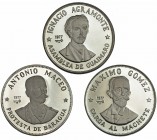 CUBA. 3 monedas de 20 pesos. 1977. Diferentes. Prueba.