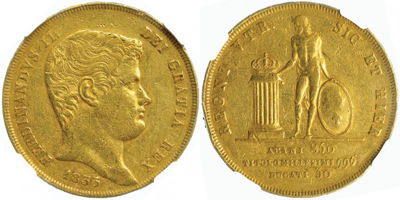 ESTADOS ITALIANOS. Nápoles y Sicilia. 30 ducados. 1833. P.R.Z Mont-674. C-157. P...