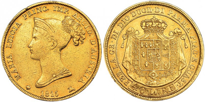 ESTADOS ITALIANOS. Parma. 40 liras. 1815. C-32. Golpecitos. MBC.
