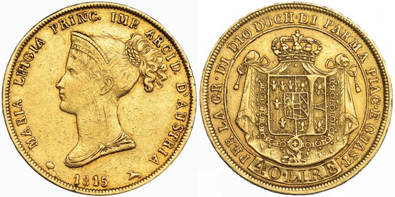 ESTADOS ITALIANOS. Parma. 40 liras. 1815. C-32. Finas rayas. MBC.