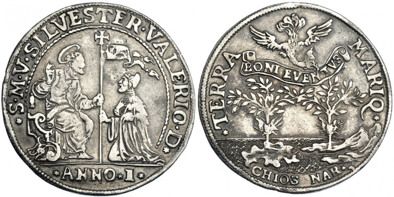 ESTADOS ITALIANOS. Venecia. Osella. Año 1. Silvestre Valier (1694-1700). MBC.