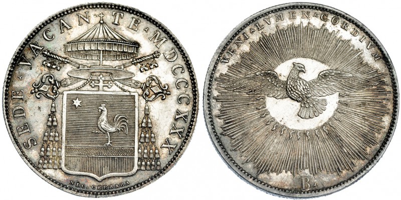 ESTADOS PAPALES Y VATICANO. Sede vacante. Escudo. 1830. B. KM-1311. EBC.