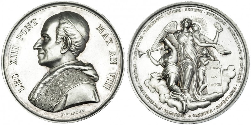 ESTADOS PAPALES Y VATICANO. León XIII. Medalla conmemorativa de la apertura a lo...
