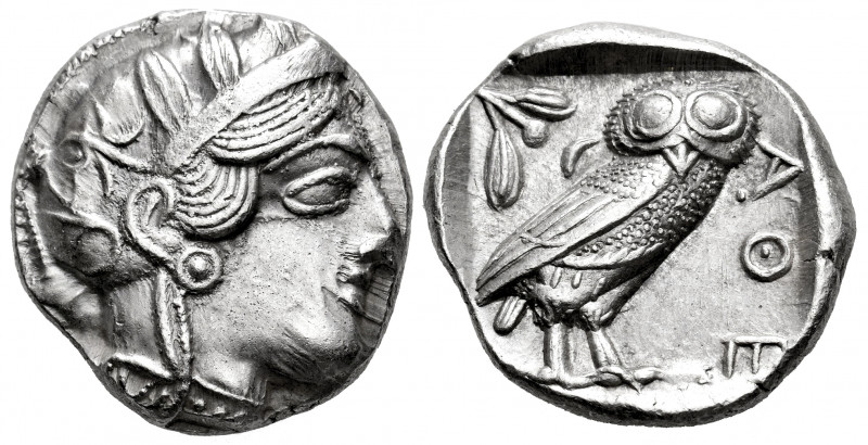 Attica. Tetradrachm. 420-404 BC. Athens. (Gc-2526). (Sng Cop-31). Anv.: Head of ...