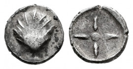 Calabria. Litra. 480-470 BC. Ag. 0,46 g. A good sample for this type. Very rare. Choice VF. Est...225,00. 

Spanish Description: Calabria. Litra. 48...