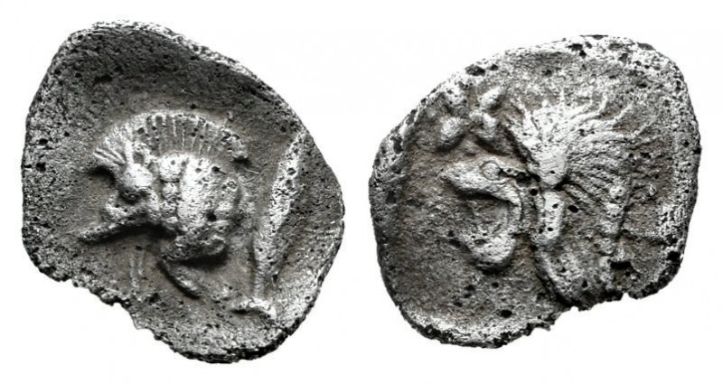 Mysia. Kyzikos. Obol. 450-400 BC. (Sng France-361). Anv.: Forepart of boar left,...